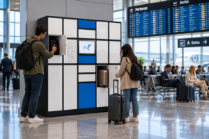 Ritiro bagagli nel terminal aeroportuale